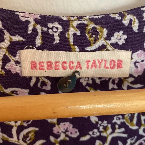 Rebecca Taylor tank blouse batik style print purples size 2 100% rayon EUC - Picture 2 of 8